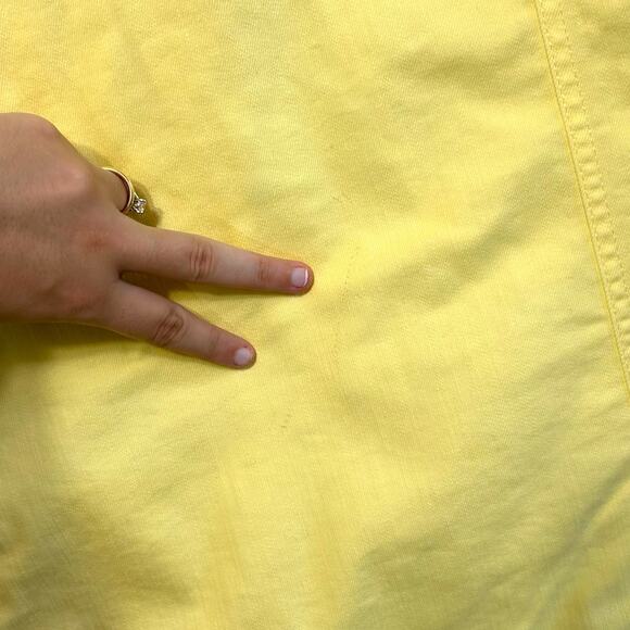 Talbots Button Front Jean Jacket NWT Women's Sz 2X Citrus Honey Yellow Bright - Picture 7 of 7